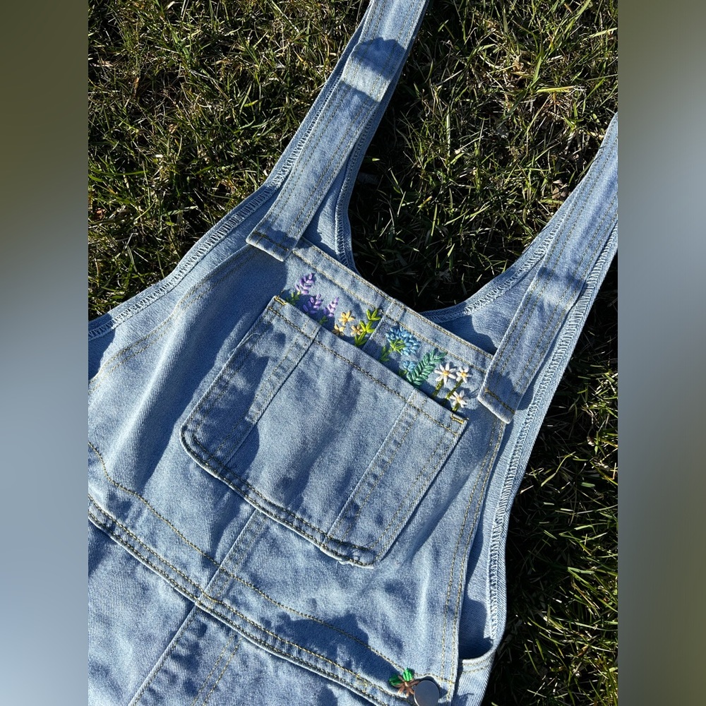 Embroidered overalls